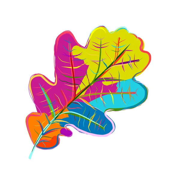 Foglia di quercia. Icona isolata colorata per il tuo design — Vettoriale Stock