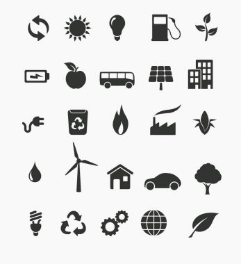 Yenilenebilir enerji Icon set