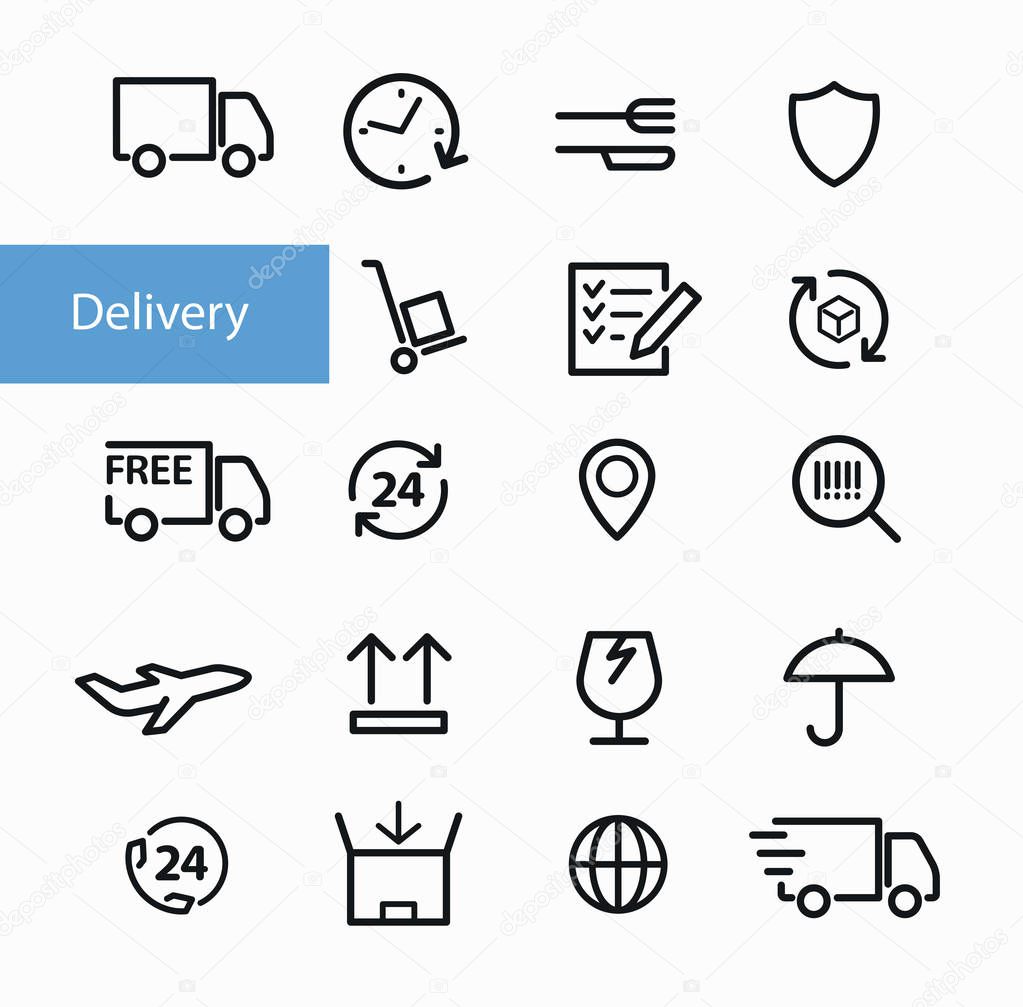 Shipment and delivery icons 