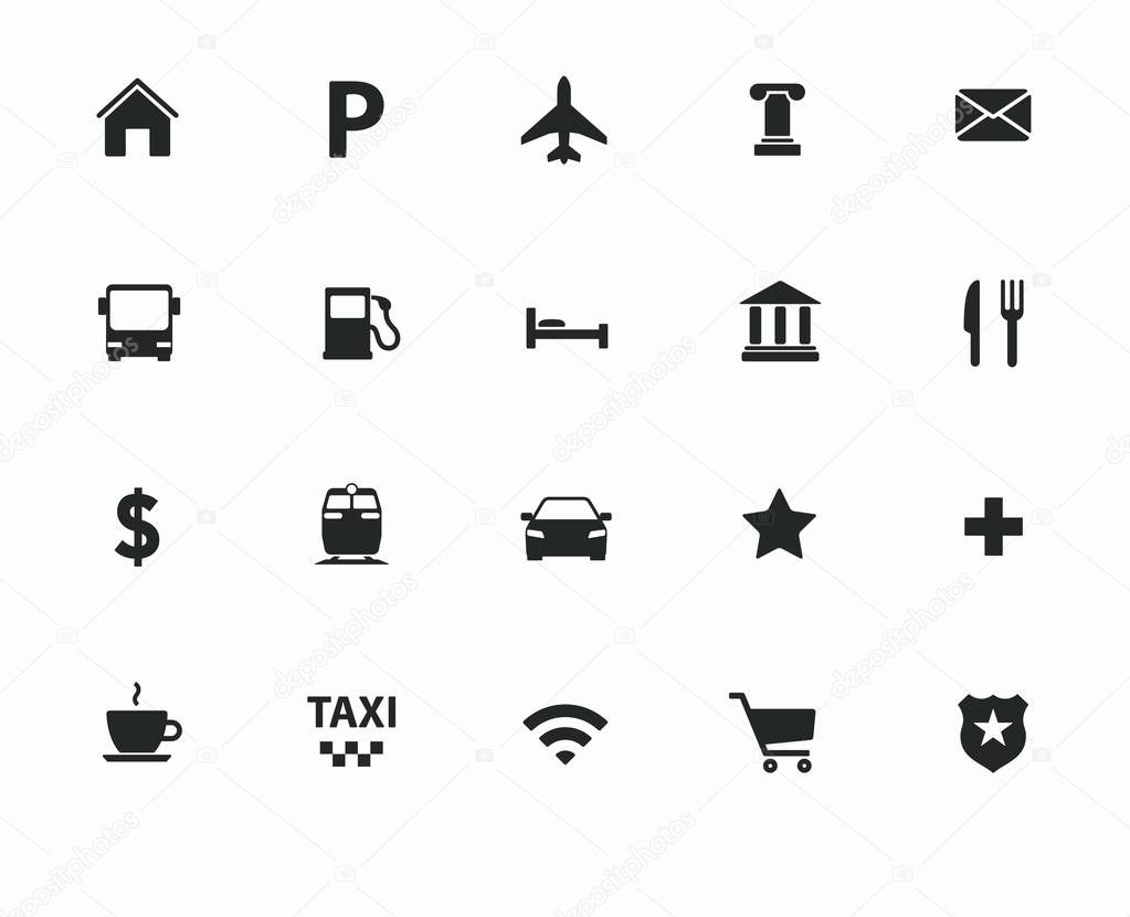 Vector navigation, direction, maps, traffic icons set 