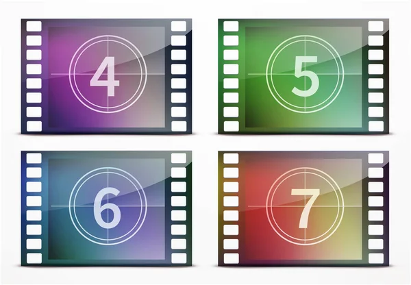 Film screen countdown — Stock Vector