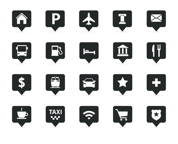 Navegación, dirección, mapas, conjunto de iconos de tráfico — Archivo Imágenes Vectoriales