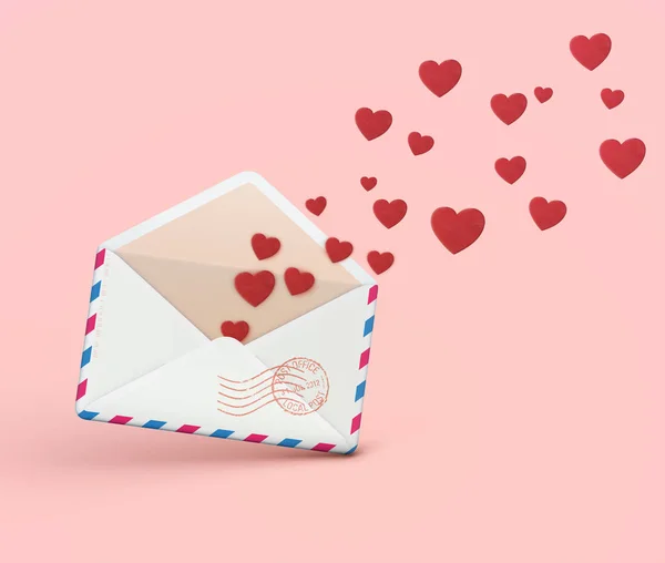 Conceito de carta de amor — Vetor de Stock