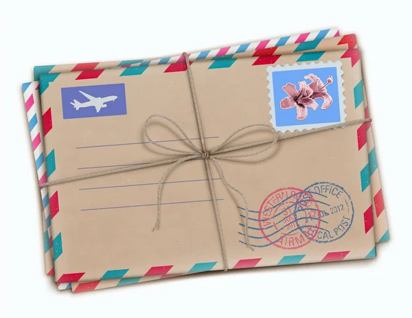 Envelopes de correio aéreo retro funky — Vetor de Stock