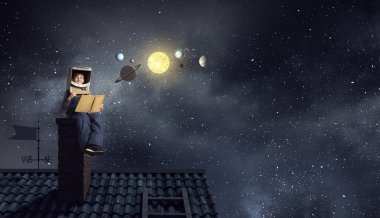 Astronot olmak ve uzay için uç. Karışık teknik