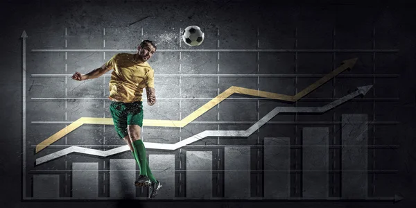 Football game statistics . Mixed media — Stock Photo, Image