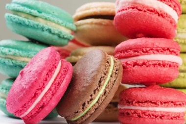 Lezzetli macaroons kümesi