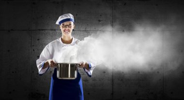 Aşçı olarak büyücü o. Karışık teknik