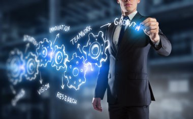 İş ekip çalışması kavramı. Karışık teknik