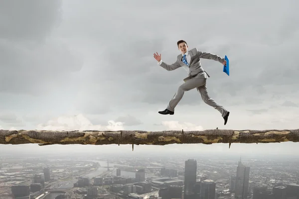 Het overwinnen van angst voor mislukking. Mixed media — Stockfoto