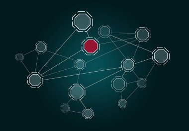 Ağ iletişimi ve bağlantı zemin. Karışık teknik