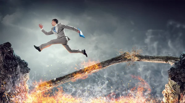 Superar el miedo al fracaso. Medios mixtos — Foto de Stock