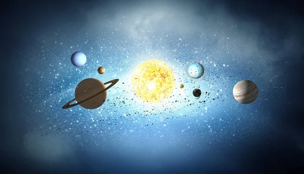 Sistema de planetas. Meios mistos — Fotografia de Stock
