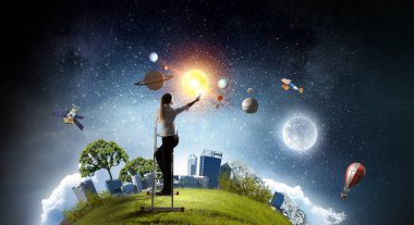 Senin gibi istiyorum çiz. Karışık teknik