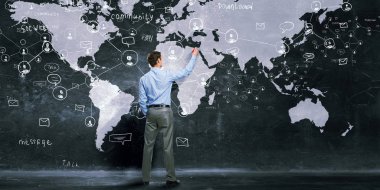 Büyüme ve başarı fikirler. Karışık teknik