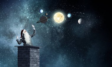 Noel Baba geliyor. Karışık teknik