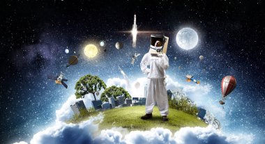 Alanı keşfetmeye rüyalar. Karışık teknik