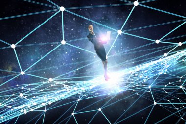 Sosyal ağlar için bağımlısı. Karışık teknik