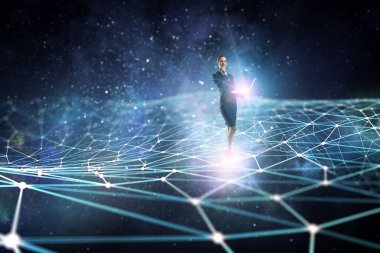 Sosyal ağlar için bağımlısı. Karışık teknik