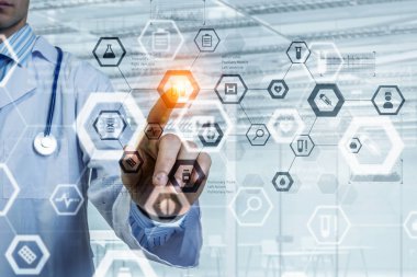 Modern tıp teknolojileri kavramı. Karışık ortam