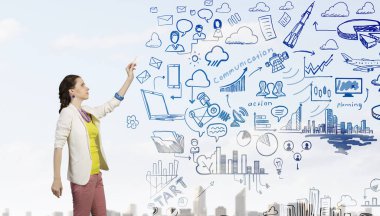 Onun iş başarı planı sunulması. Karışık teknik