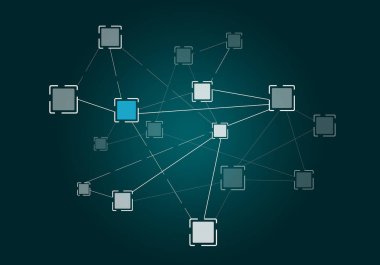 Ağ iletişimi ve bağlantı zemin. Karışık teknik