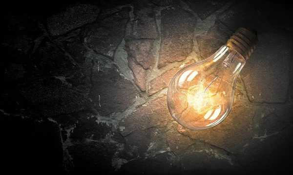 Ampoule électrique sur la texture. Techniques mixtes — Photo