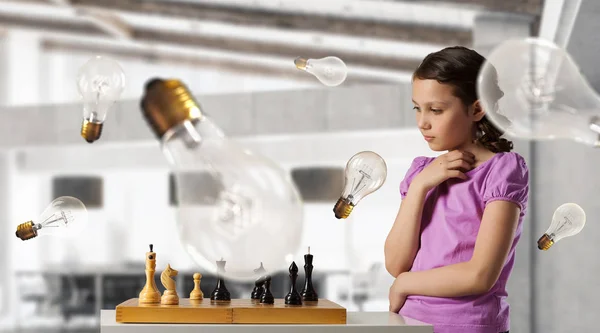 Chess game for clever mind . Mixed media — Stock Photo, Image