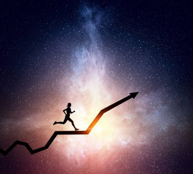 Geceleri çalışan koşucu. Karışık teknik