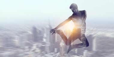 B-boy bazı performans taşır. Karışık teknik