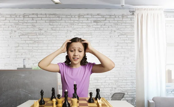 Chess game for clever mind . Mixed media — Stock Photo, Image