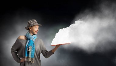 Güzel öğrenci bilim. Karışık teknik
