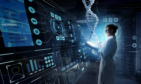 Bilim ve tıpta yenilikçi teknolojiler. Karışık ortam — Stok fotoğraf