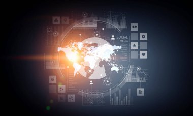 Ağ topluluk arka plan. Karışık teknik