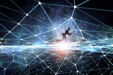 Sosyal ağlar için bağımlısı. Karışık teknik