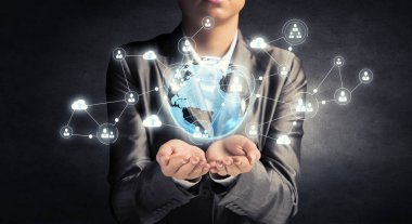 Teknolojileri insanlar bağlanmak için. Karışık teknik