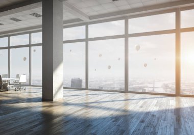 Modern ofis iç. Karışık teknik