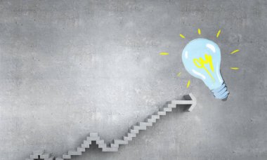 Başarı ve başarı merdiveni. Karışık teknik