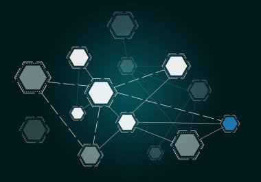 Ağ iletişimi ve bağlantı zemin. Karışık teknik