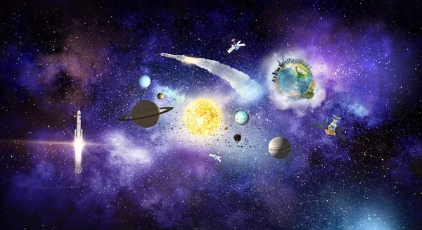 Solar system planets . Mixed media — Stock Photo, Image