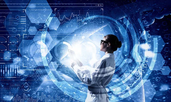 Innovative technologies in science and medicine . Mixed media — Stock Photo, Image