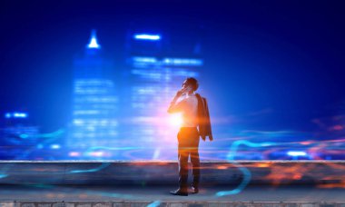 Geç geceye kadar çalışma. Karışık teknik