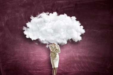 Bulut başkanlığında kadın. Karışık teknik