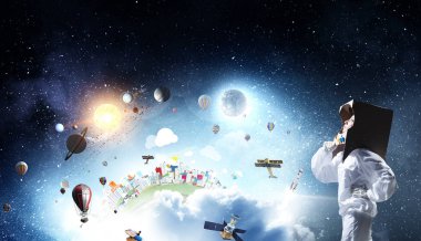 Alanı keşfetmeye rüyalar. Karışık teknik