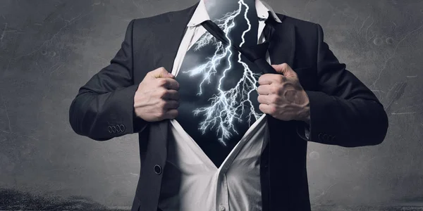 He has super power . Mixed media — Stock Photo, Image