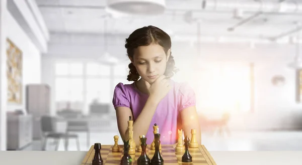 Chess game for clever mind . Mixed media — Stock Photo, Image