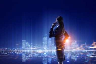 Geç geceye kadar çalışma. Karışık teknik