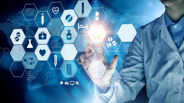 Modern tıp teknolojileri kavramı. Karışık ortam