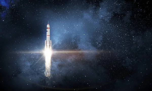 Nave espacial Rocket. Meios mistos — Fotografia de Stock