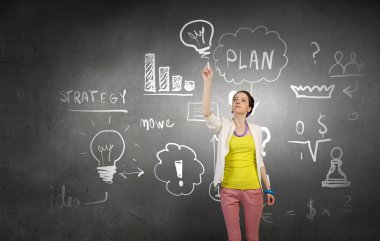 Onun iş başarı planı sunulması. Karışık teknik